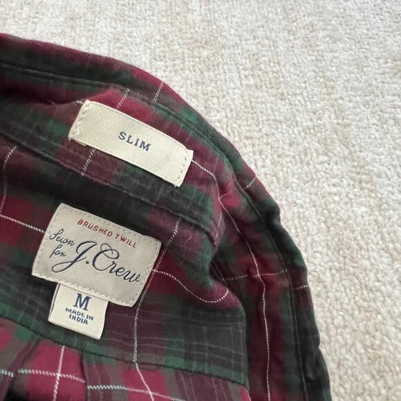 J. Crew Plaid Brushed Twill Slim Fit Long Sleeve Button Down Shirt M - Picture 2 of 7